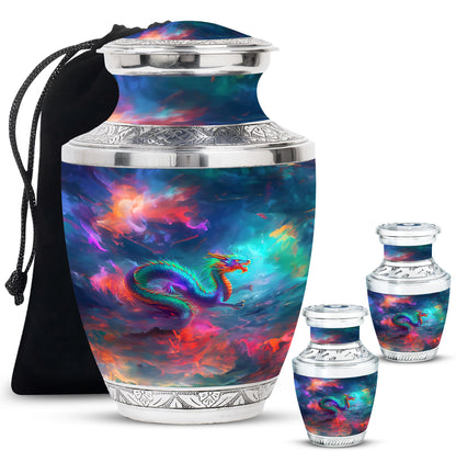 Colorful Personalized Beach Keepsake Urn for Women - 10-inch, 200 cu in - Yatskia