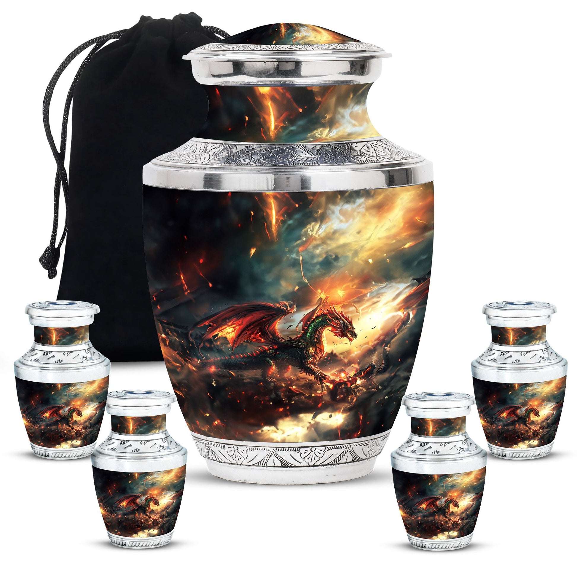 Fierce Dragon Adult Size Cremation Urns - Large Size Dragon Urn