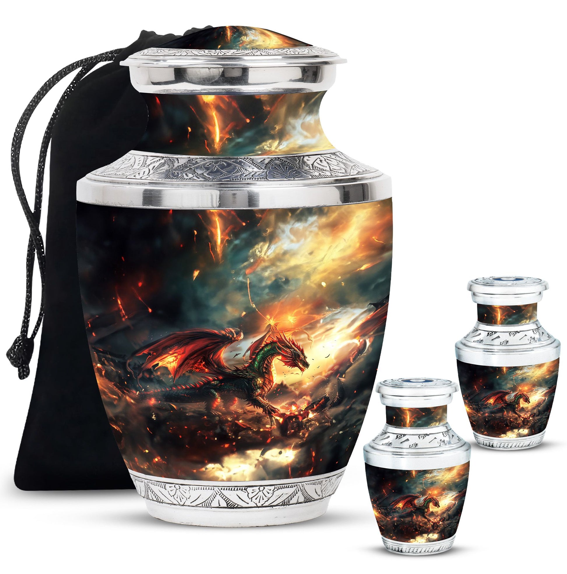 Fierce Dragon Adult Size Cremation Urns - Large Size Dragon Urn