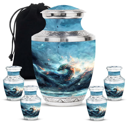 Personalized Beach Memorial Urn for Human Ashes - 10-inch, 200 cu in - Yatskia