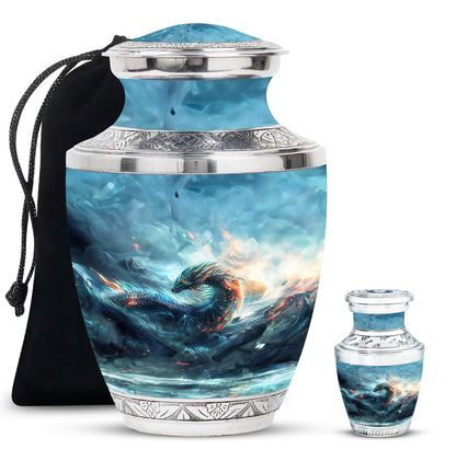 Personalized Beach Memorial Urn for Human Ashes - 10-inch, 200 cu in - Yatskia