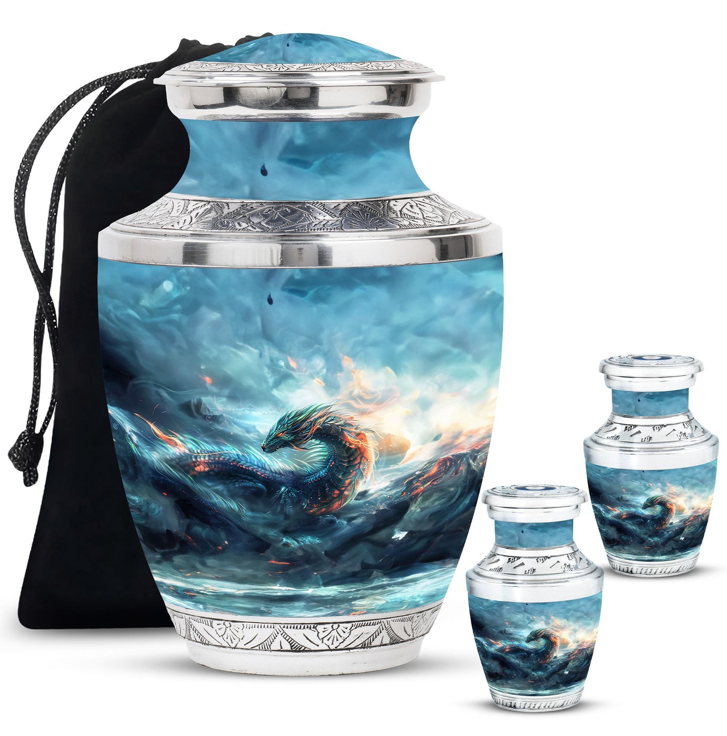 Personalized Beach Memorial Urn for Human Ashes - 10-inch, 200 cu in - Yatskia