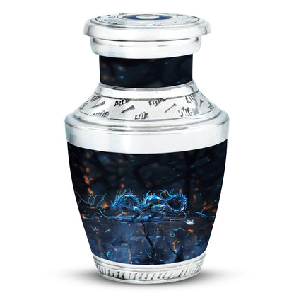 Blue Personalized Beach Cremation Urn for Human Ashes - 10-inch, 200 cu in - Yatskia
