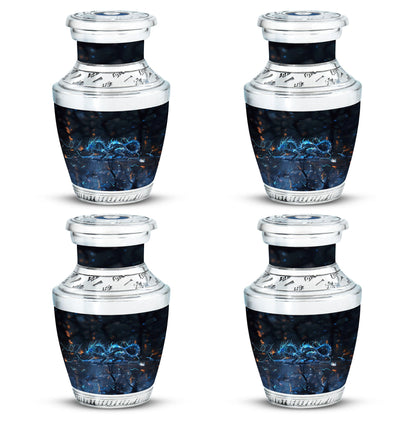 Blue Personalized Beach Cremation Urn for Human Ashes - 10-inch, 200 cu in - Yatskia