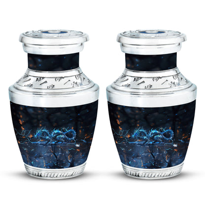 Blue Personalized Beach Cremation Urn for Human Ashes - 10-inch, 200 cu in - Yatskia