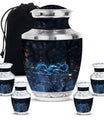 Blue Dragon Cremation Urn For Ashes - Robotic Dragon Ashes Memorial Urn