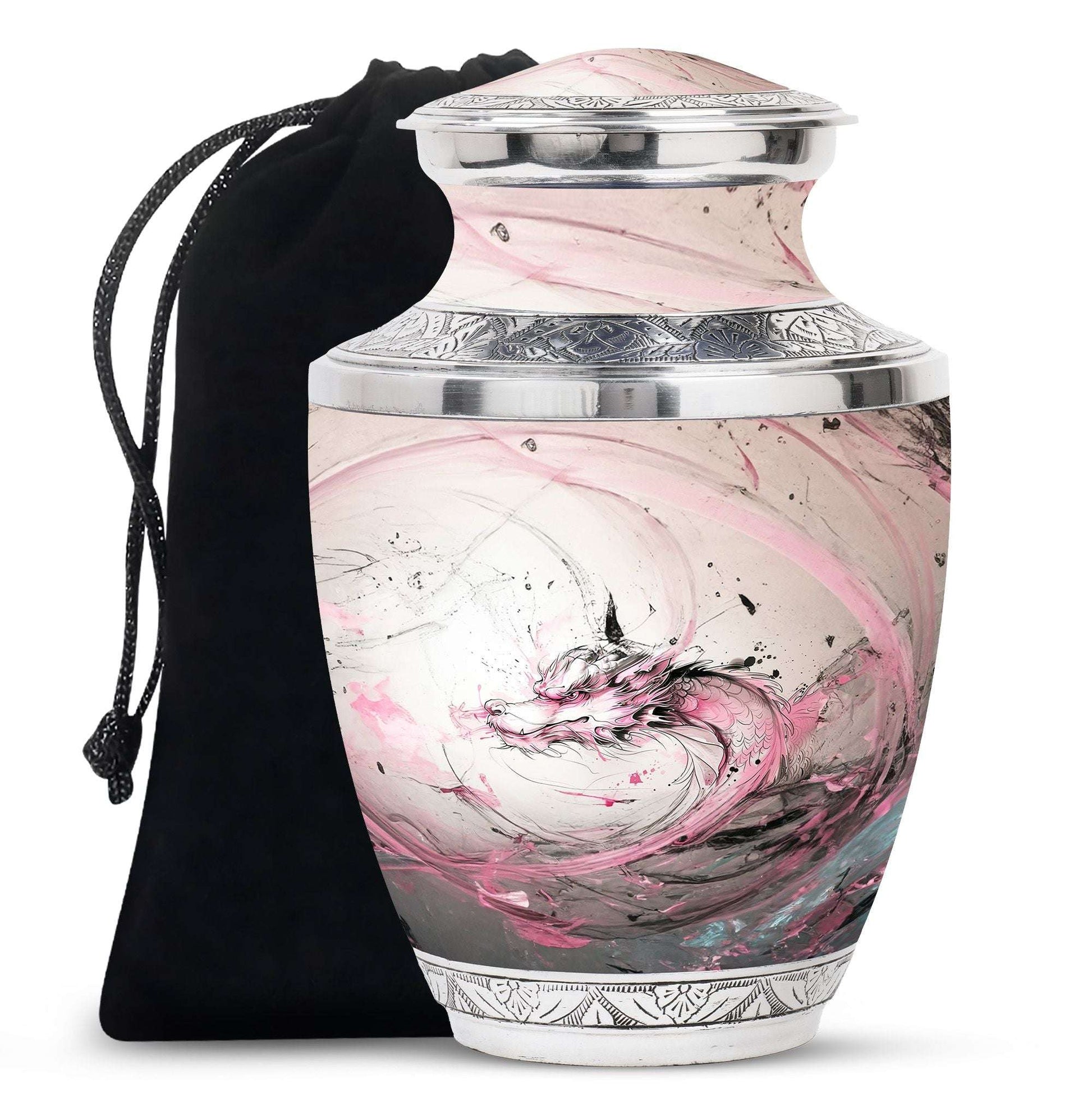 Pink Dragon Cremation Urn for Adults - Memorial Urns For Large Human Ashes