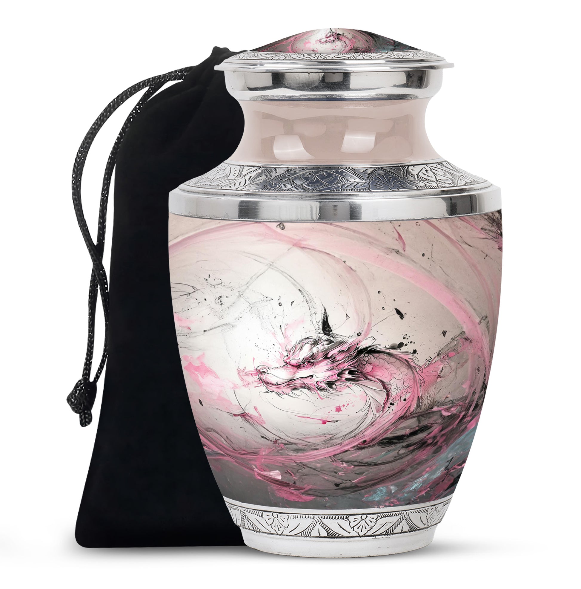 Pink Dragon Cremation Urn for Adults - Memorial Urns For Large Human Ashes