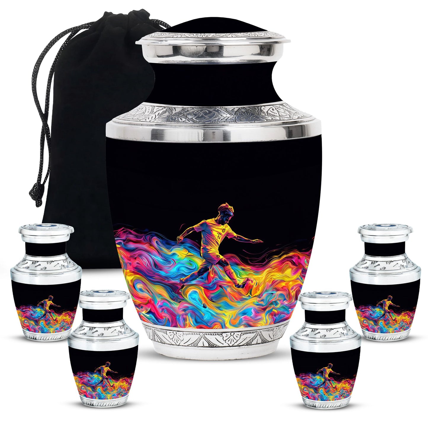 Personalized Soccer Cremation Urn for Human Ashes - 10-inch, 200 cu in - Yatskia