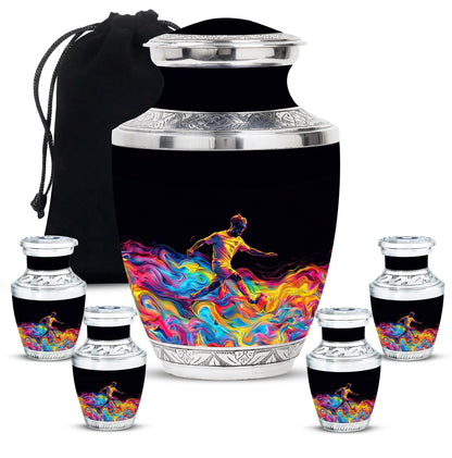 Personalized Soccer Cremation Urn for Human Ashes - 10-inch, 200 cu in - Yatskia