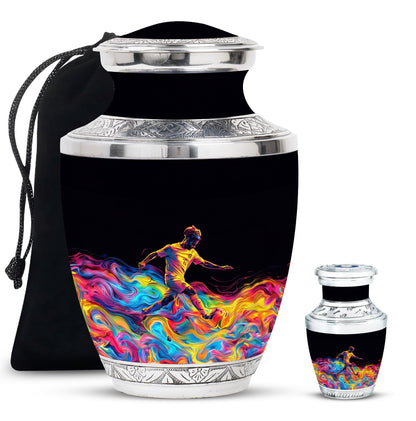 Personalized Soccer Cremation Urn for Human Ashes - 10-inch, 200 cu in - Yatskia