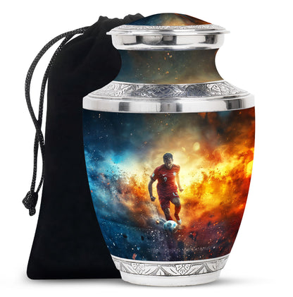 Personalized Soccer Cremation Urn for Human Ashes - 10-inch, 200 cu in - Yatskia