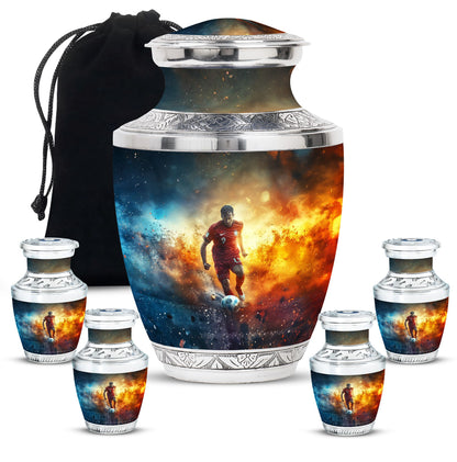 Personalized Soccer Cremation Urn for Human Ashes - 10-inch, 200 cu in - Yatskia
