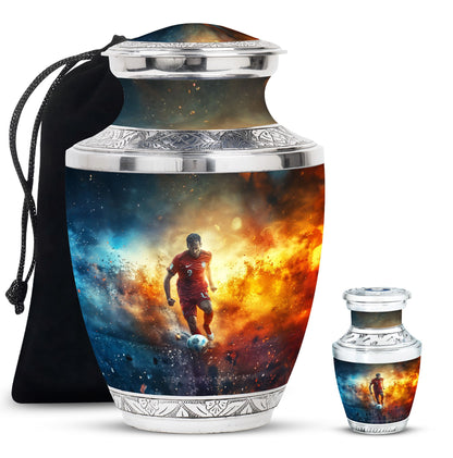 Personalized Soccer Cremation Urn for Human Ashes - 10-inch, 200 cu in - Yatskia