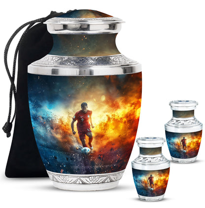 Personalized Soccer Cremation Urn for Human Ashes - 10-inch, 200 cu in - Yatskia