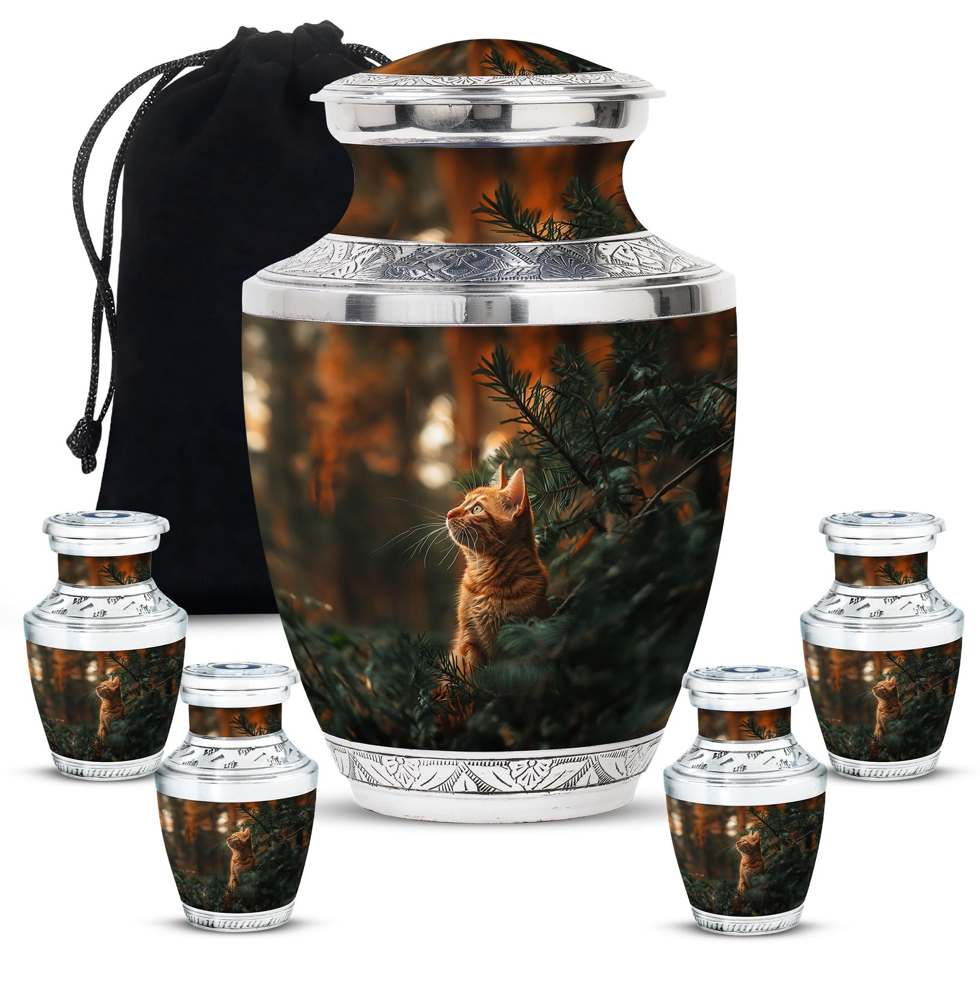 Orange Cat Urn Funeral For Ashes Funeral, Ashes Memorial Urn