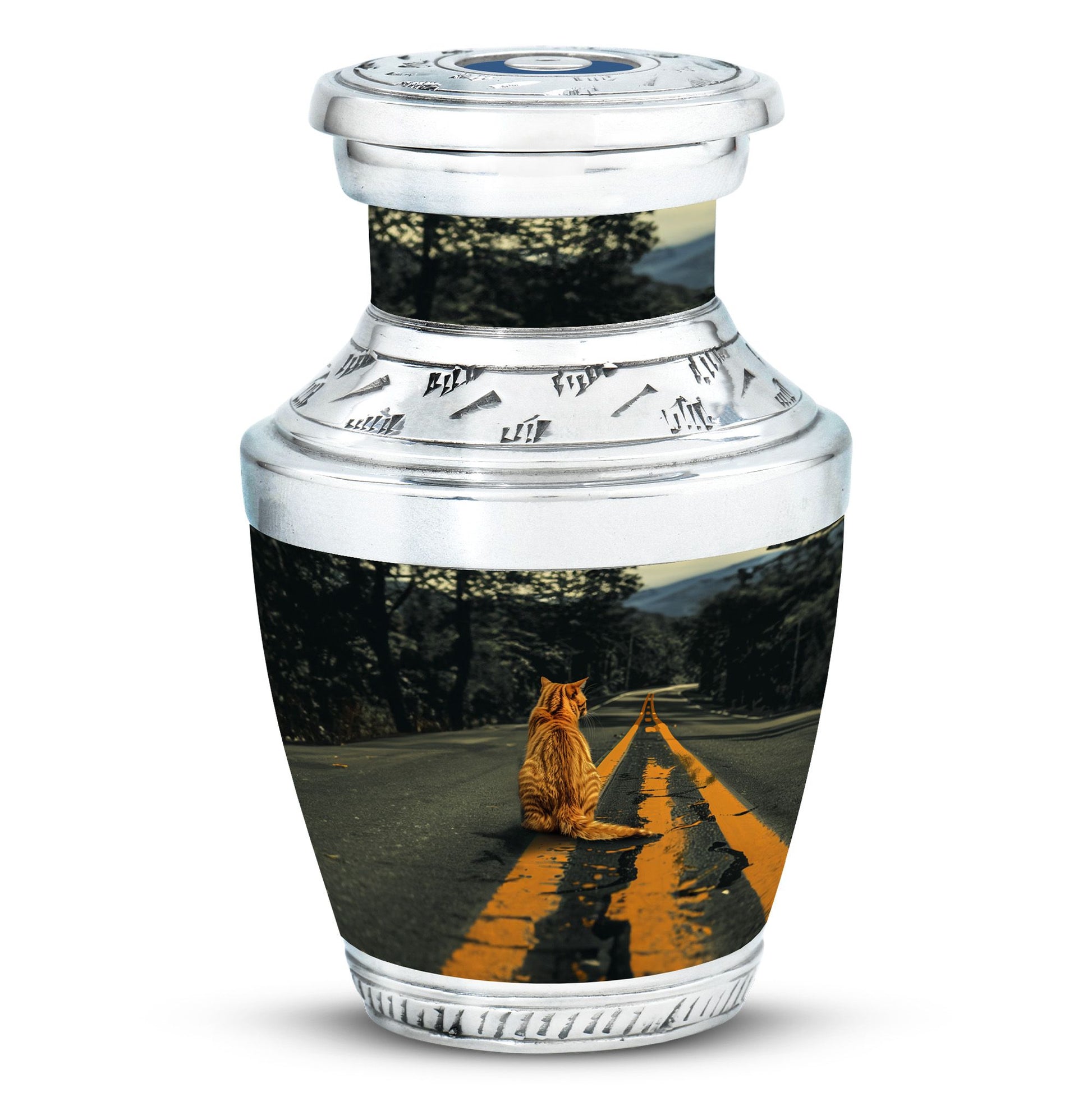 Orange Cat Mini Keepsake Funeral, Ashes Cremation Urn For Ashes