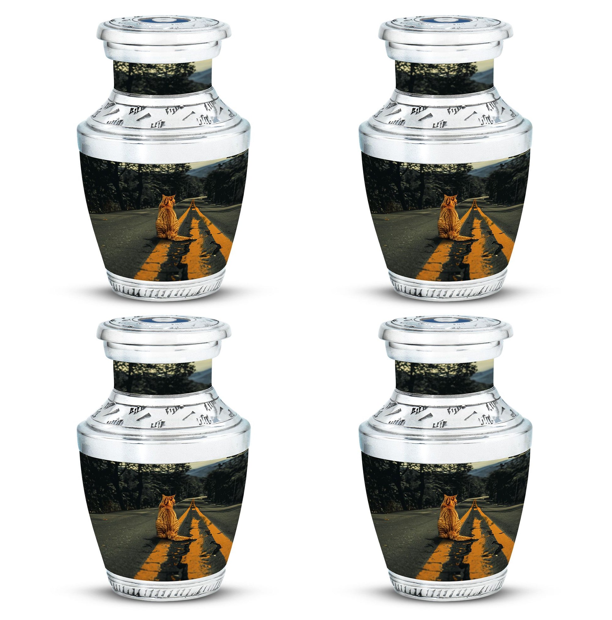 Orange Cat Mini Keepsake Funeral, Ashes Cremation Urn For Ashes