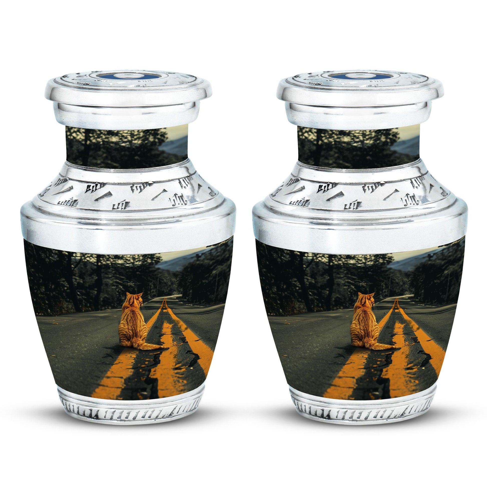 Orange Cat Mini Keepsake Funeral, Ashes Cremation Urn For Ashes