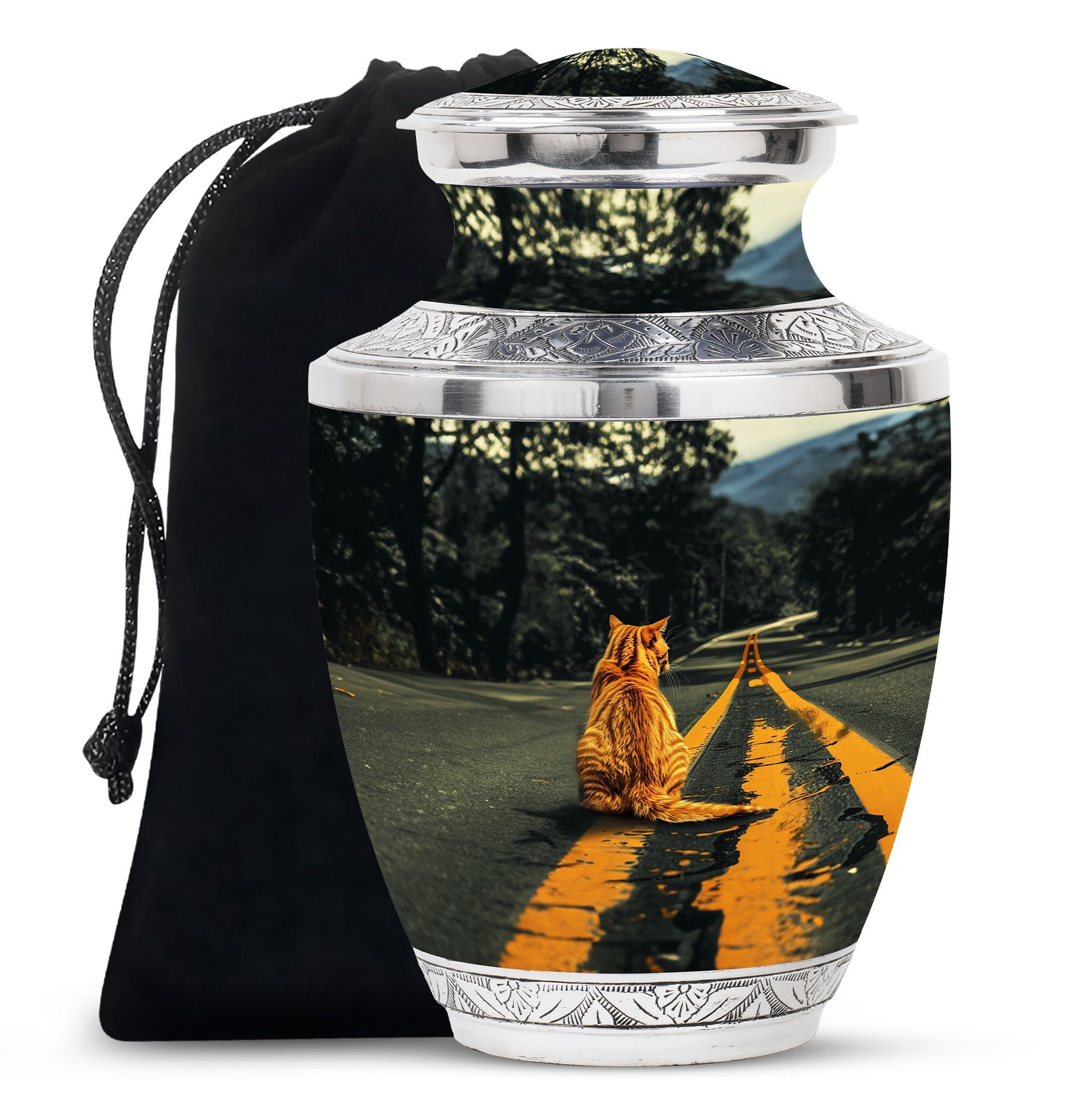 Orange Cat Mini Keepsake Funeral, Ashes Cremation Urn For Ashes