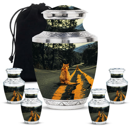 Orange Personalized Cat Keepsake Urn for Pet Ashes -  Yatskia