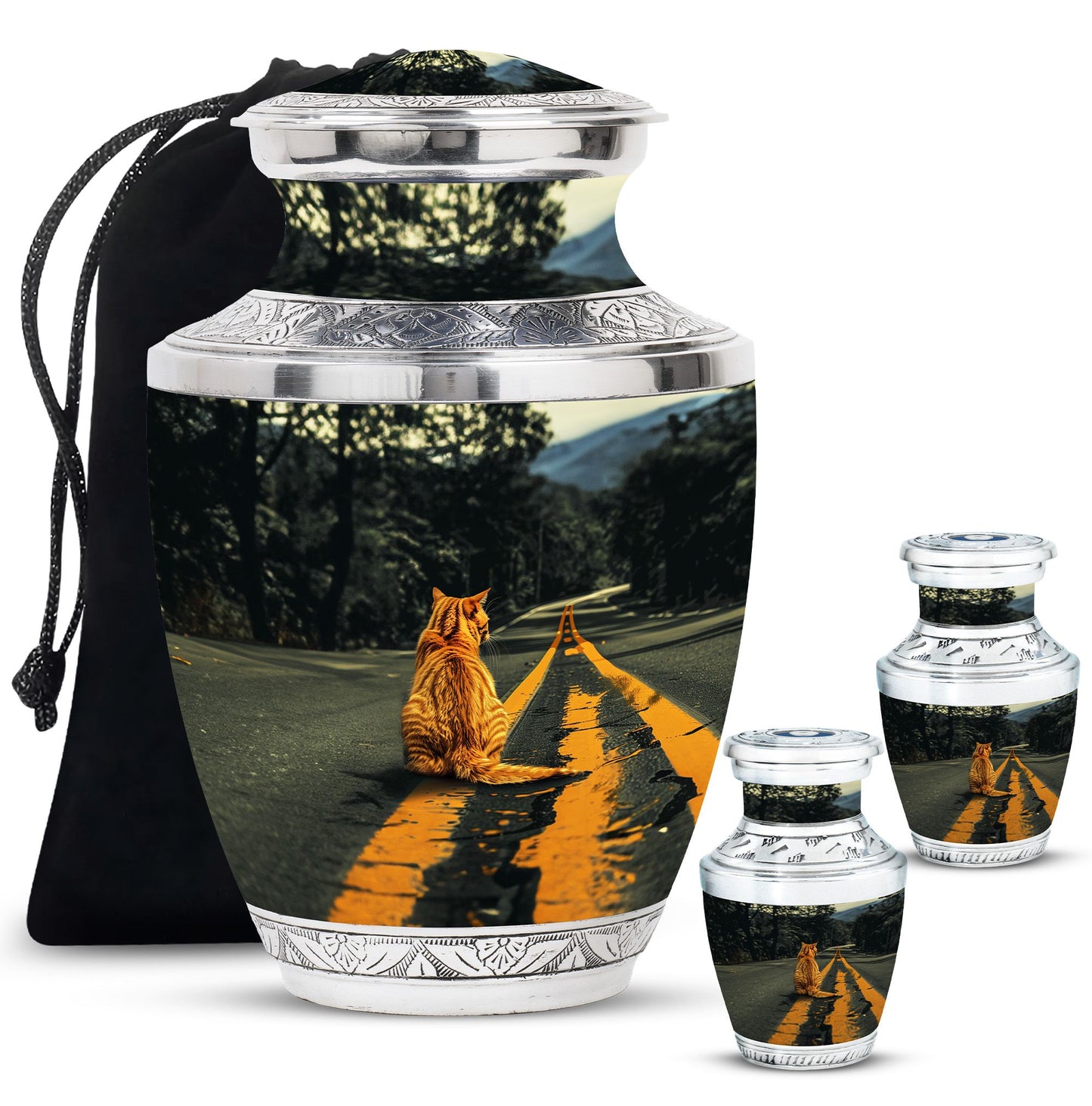 Orange Personalized Cat Keepsake Urn for Pet Ashes -  Yatskia