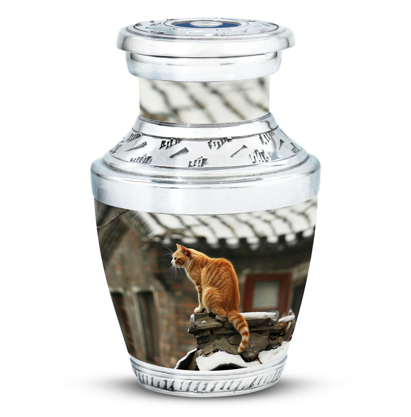 Orange Personalized Cat Keepsake Urn for Pet Ashes - Yatskia