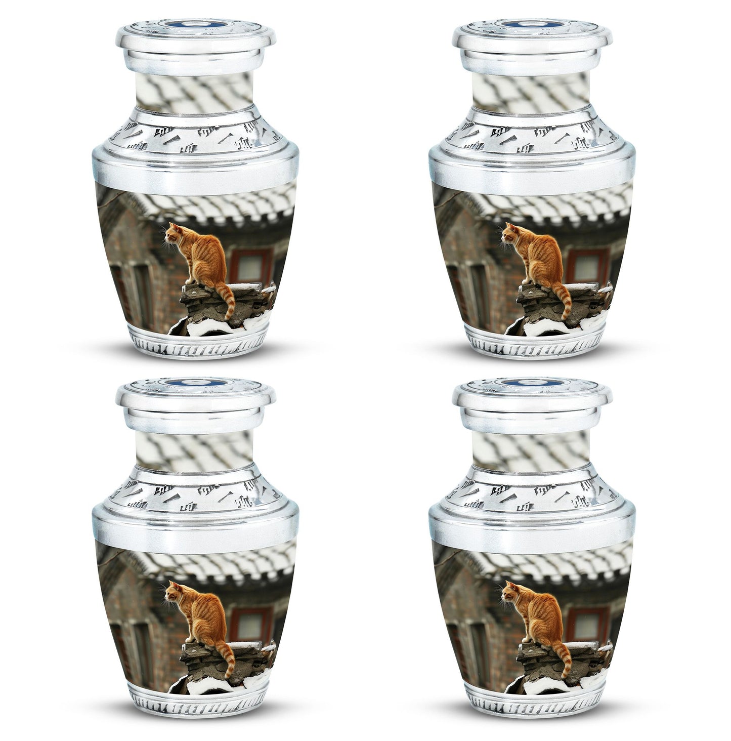 Orange Personalized Cat Keepsake Urn for Pet Ashes - Yatskia