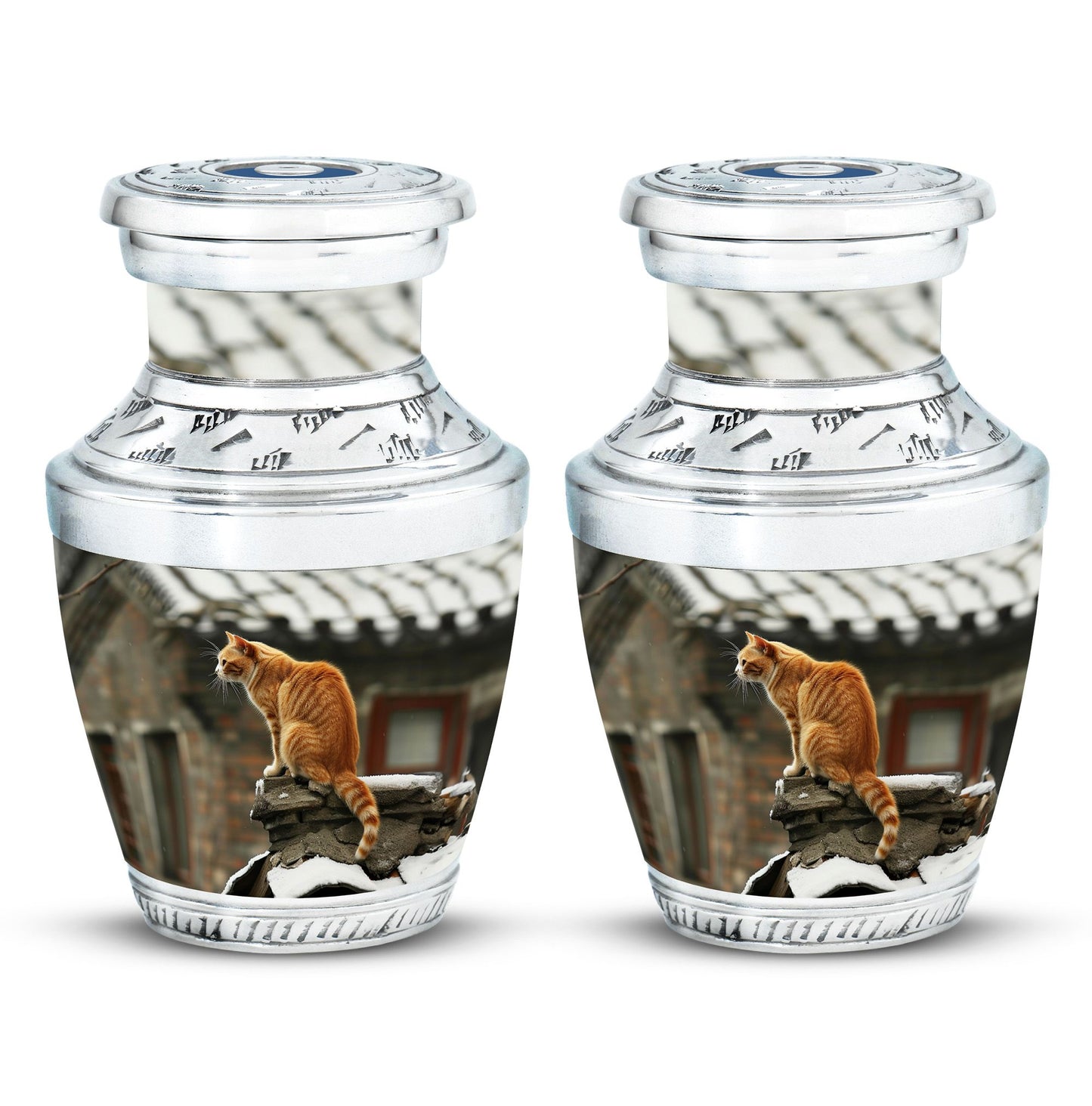 Orange Personalized Cat Keepsake Urn for Pet Ashes - Yatskia