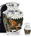 Orange Cat Keepsake For Ashes Large Funeral, Ashes Urn For Ashes