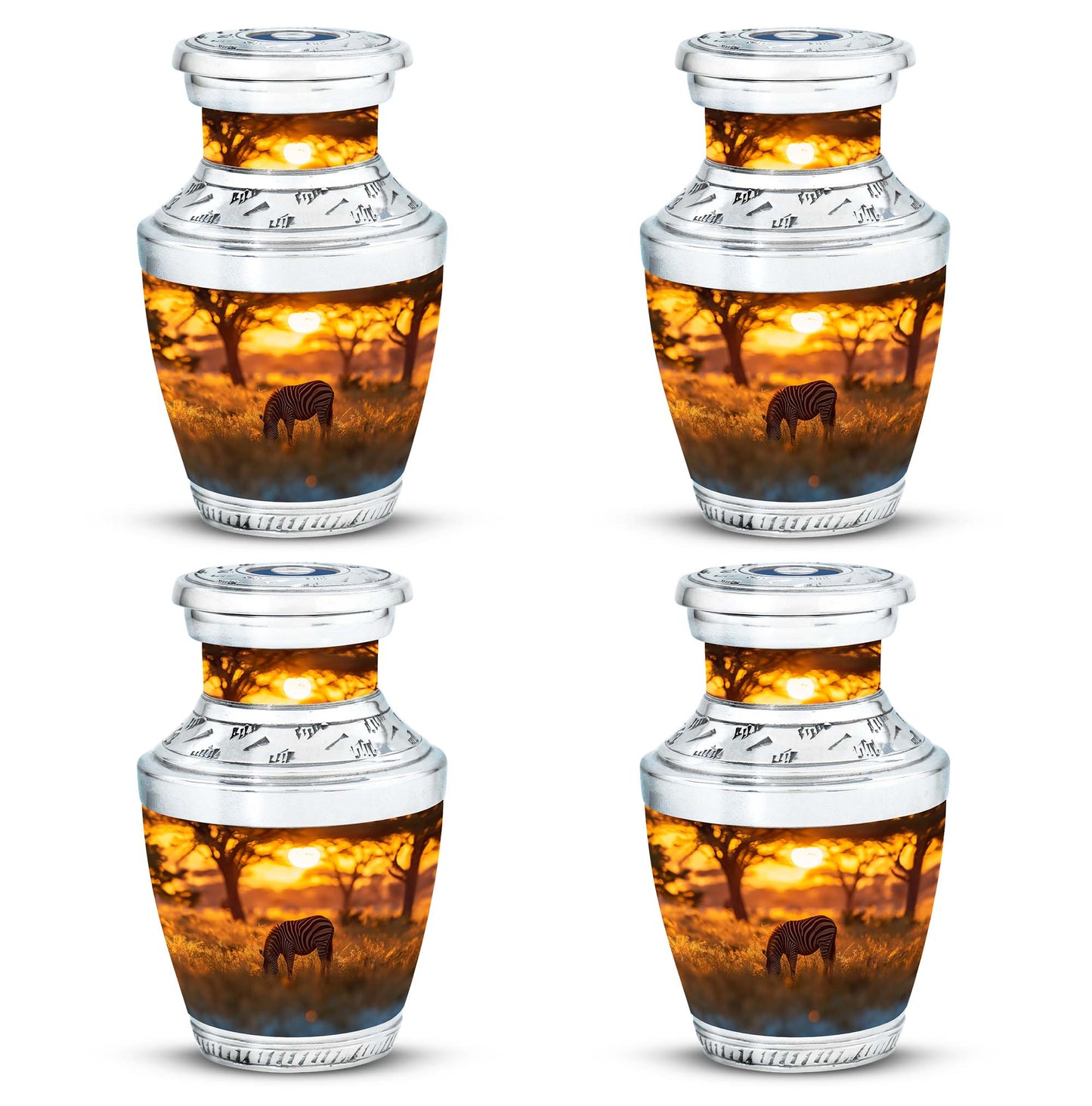 Personalized Zebra Keepsake Urn for Human Ashes - 10-inch, 200 cu in - Yatskia