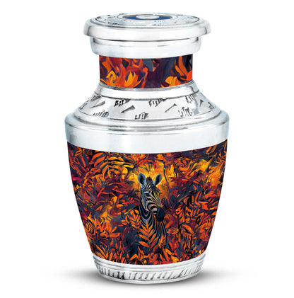 Personalized Zebra Keepsake Urn for Human Ashes - 10-inch, 200 cu in - Yatskia