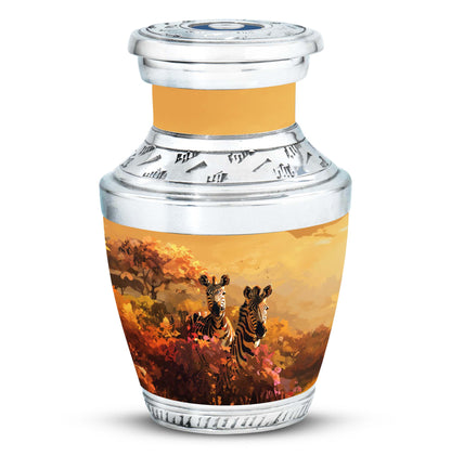 Personalized Zebra Cremation Urn for Human Ashes - 10-inch, 200 cu in - Yatskia