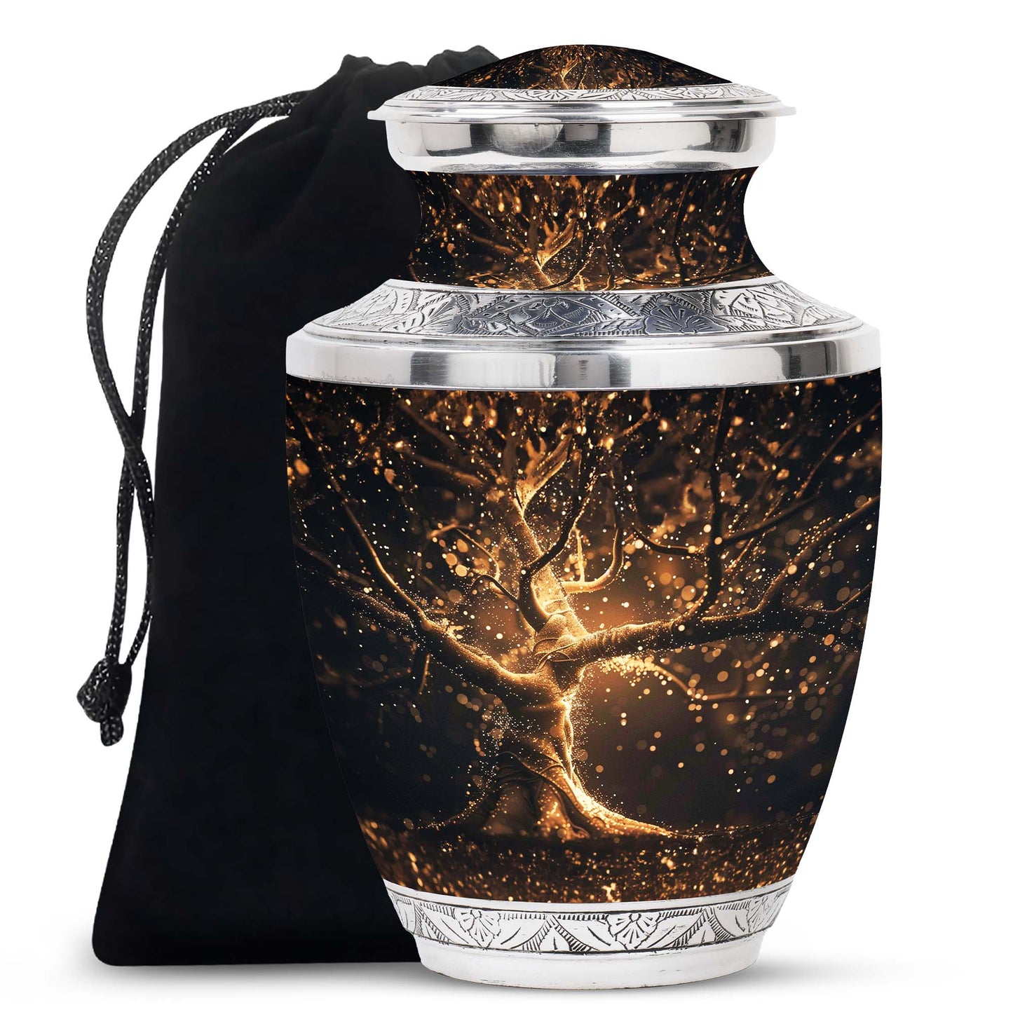 Personalized Tree of Life Cremation Urn for Human Ashes - 10-inch, 200 cu in - Yatskia