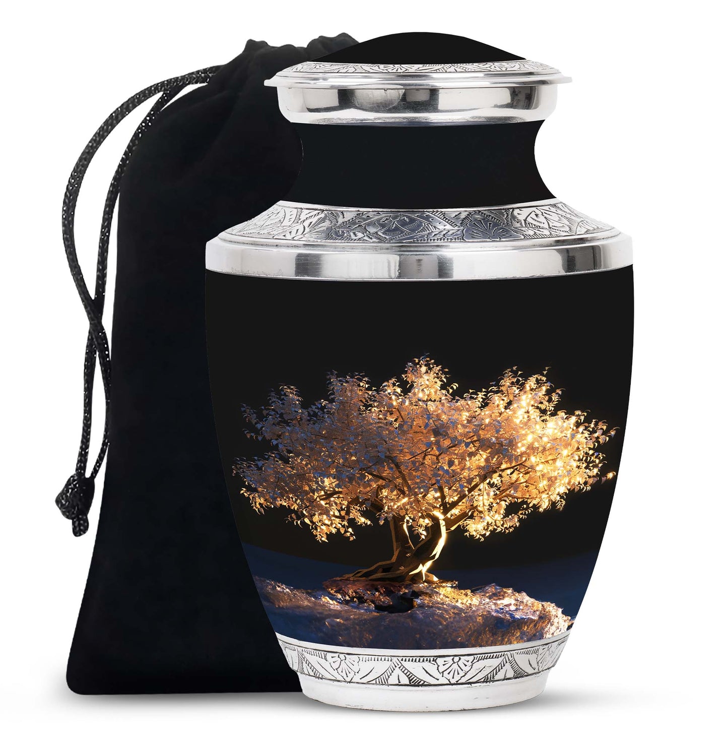 Personalized Tree of Life Cremation Urn for Human Ashes - 10-inch, 200 cu in - Yatskia