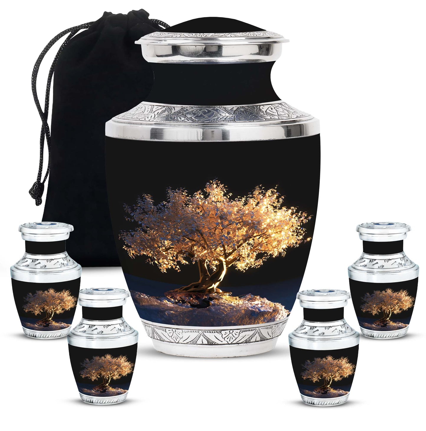 Personalized Tree of Life Cremation Urn for Human Ashes - 10-inch, 200 cu in - Yatskia