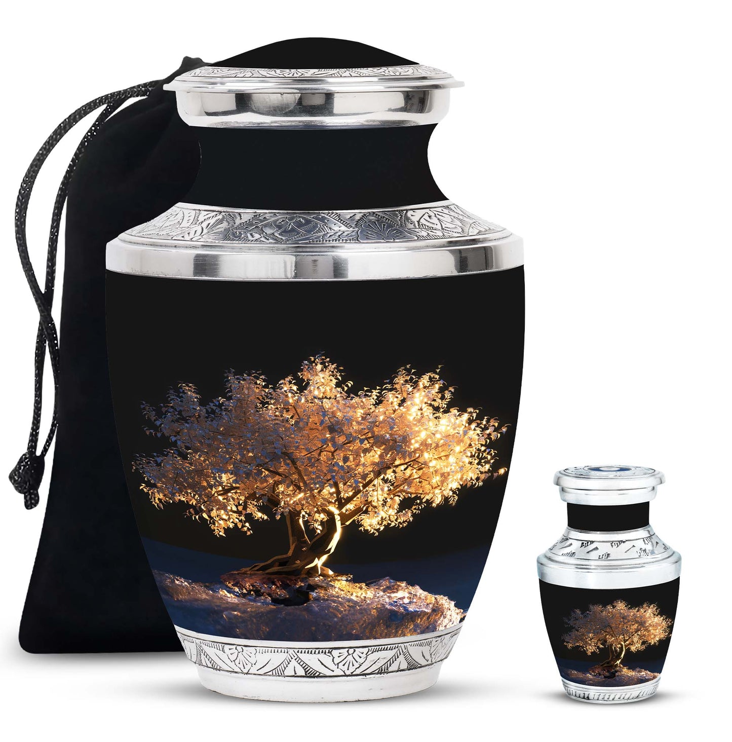Personalized Tree of Life Cremation Urn for Human Ashes - 10-inch, 200 cu in - Yatskia