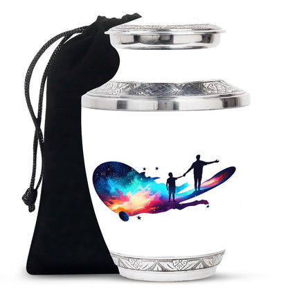 Personalized Father Keepsake Urn for Human Ashes - 10-inch, 200 cu in - Yatskia