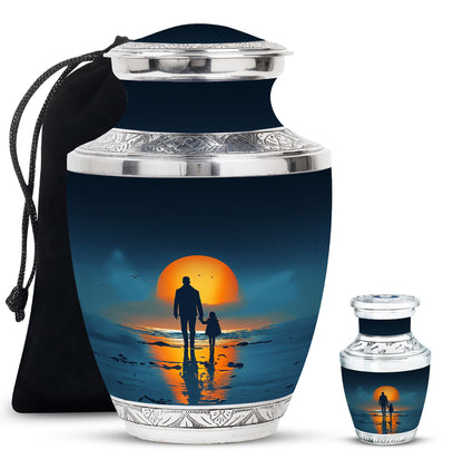 Personalized Father Keepsake Urn for Human Ashes - 10-inch, 200 cu in - Yatskia