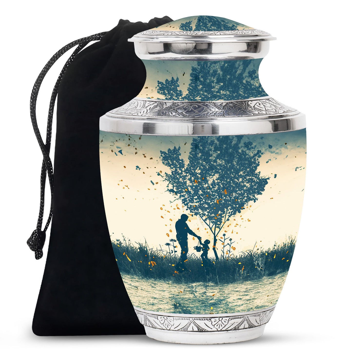 Personalized Father Keepsake Urn for Human Ashes - 10-inch, 200 cu in - Yatskia