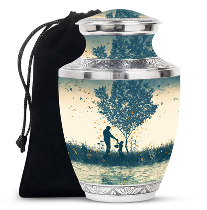 Personalized Father Keepsake Urn for Human Ashes - 10-inch, 200 cu in - Yatskia