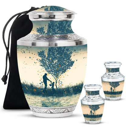 Personalized Father Keepsake Urn for Human Ashes - 10-inch, 200 cu in - Yatskia
