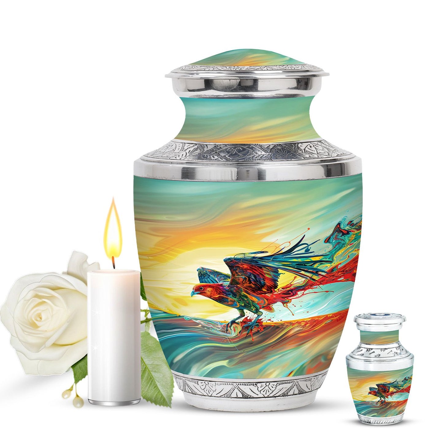 Personalized Bird Keepsake Urn for Human Ashes - 10-inch, 200 cu in - Yatskia