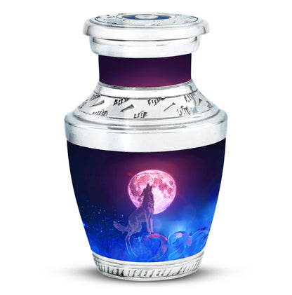 Personalized Wolf Keepsake Urn for Human Ashes - 10-inch, 200 cu in - Yatskia