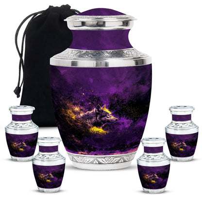 Personalized Wolf Cremation Urn for Mom - 10-inch, 200 cu in - Yatskia