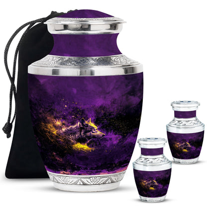 Personalized Wolf Cremation Urn for Mom - 10-inch, 200 cu in - Yatskia