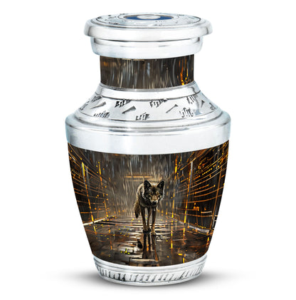 Personalized Wolf Keepsake Urn for Human Ashes - 10-inch, 200 cu in - Yatskia