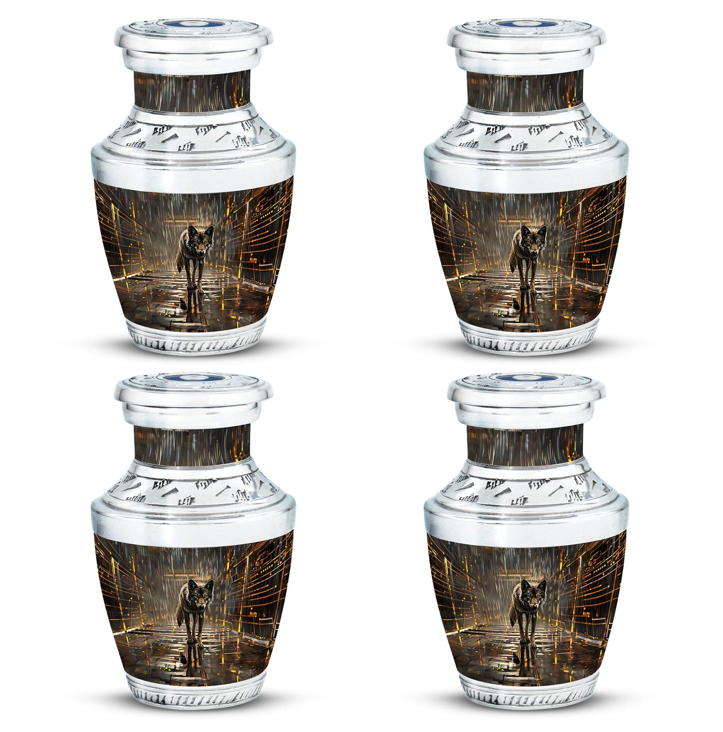 Personalized Wolf Keepsake Urn for Human Ashes - 10-inch, 200 cu in - Yatskia