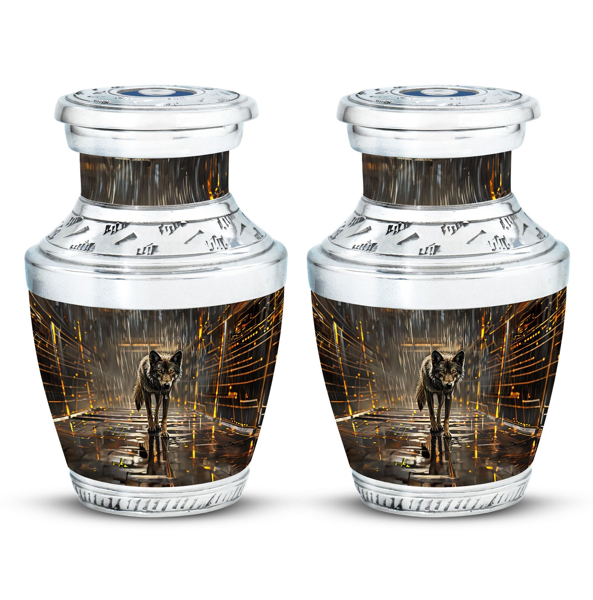 Wolf Urn For Ashes Adult Male Small Funeral, Ashes Memorial Urn