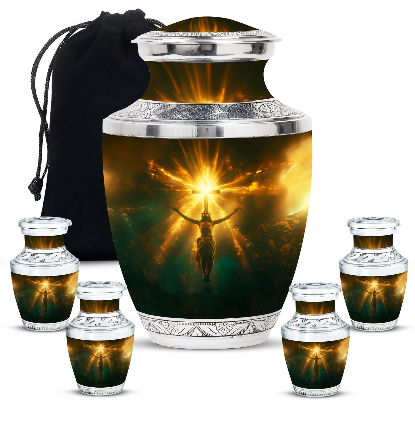 Personalized Religious Keepsake Urn for Human Ashes - 10-inch, 200 cu in - Yatskia